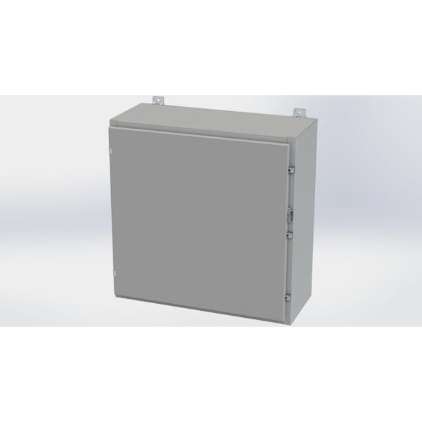 Clamps with Padlock Hasp Electrical Enclosures, 30 in H, 12 in D, 30 in W, NEMA 4, Carbon Steel